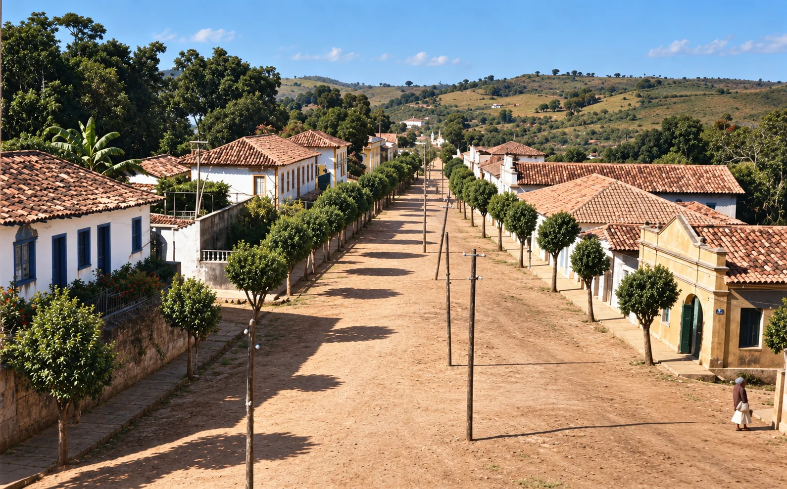 Fotografia histórica: Famosa rua de cima, quando era arborizada e sem calçamento . — foto 2 de 2